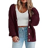 Eytino Womens Plus Size Cardigan Sweater Long Sleeve Button Down Chunky Knit Open Front Cardigans Outwear(1X-5X)