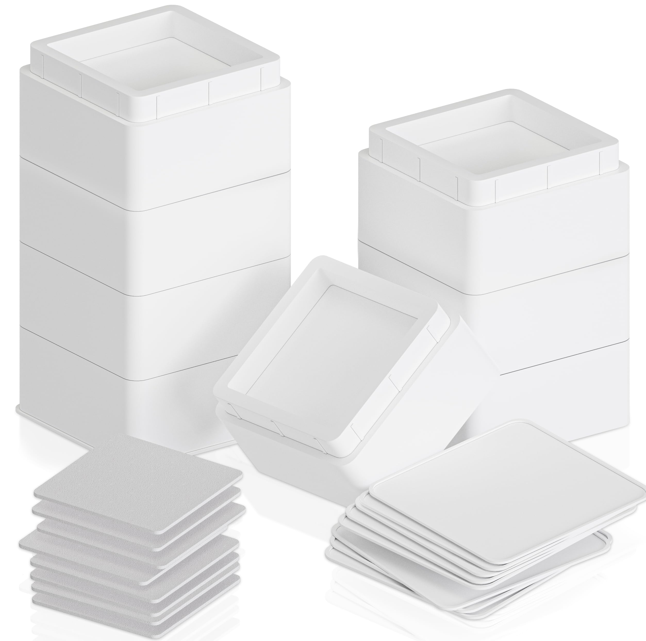 Utopia Bedding 8 Piece Premium Adjustable Furniture Risers (4 High and 4 Short) - Heavy Duty Riser with Strong Space Saving for Beds, Tables, Chairs or Sofas (Pack of 8, White) — image 1