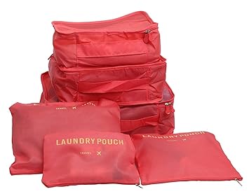 ON GATE Waterproof Multicolour Travel Packing Organizer -Set of 6