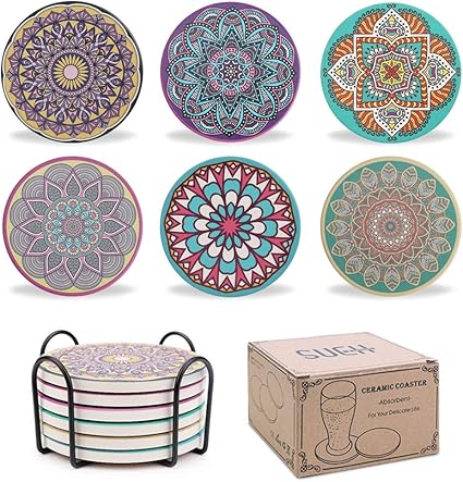 Amazon Sueh Design セラミックコースター 珪藻土よりも良い 吸水