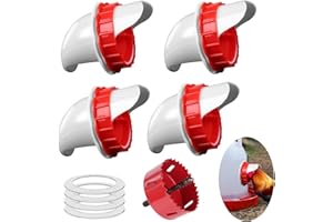 DIY Chicken Feeders No Waste Automatic Poultry Feeder 6 Ports 1 Hole Saw Gravity Chick Feeder Rodent Proof Rain Proof Port fo