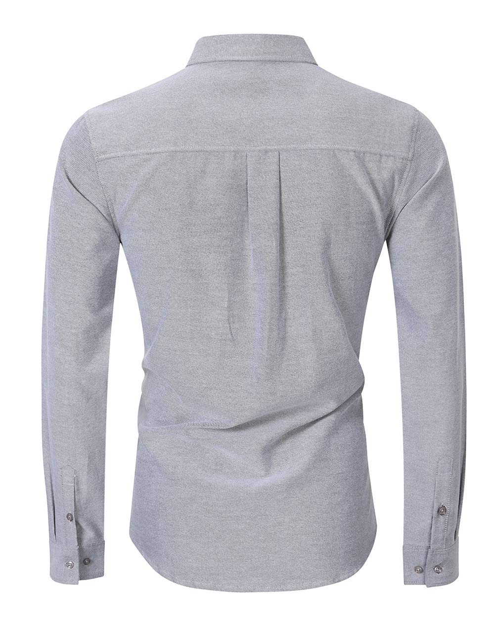 Men\'s Casual Slim Fit Button Down Dress Shirt Long Sleeve Solid Oxford Shirts (XX-Large, Grey)