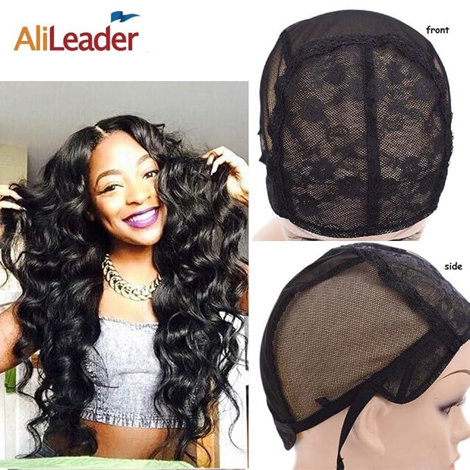 Black Double Lace Wig Caps For Making Wigs Hair Net With Adjustable Straps Swiss Lace Medium Size From Alileader (611801706864)