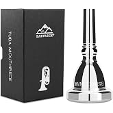 EASTROCK Tuba Mouthpiece 24AW，Silver | Tuba Mouthpiece Replacement, Tuba Parts, Mouthpiece Accessories for Tuba Players, for Practice and Performance