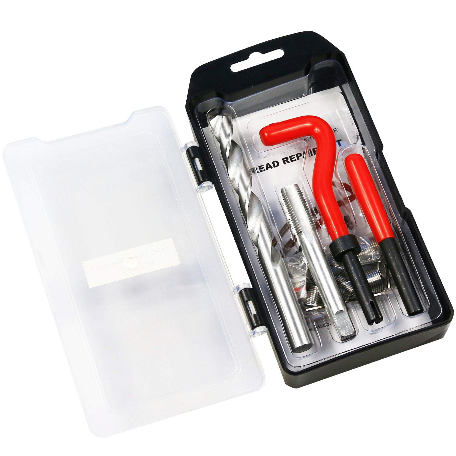 BestsQ Thread Repair Kit, M12 x 1.75mm Metric Thread Repair Insert Kit Compatible Hand Tool Set for Auto Repairing (M12-1.75)
