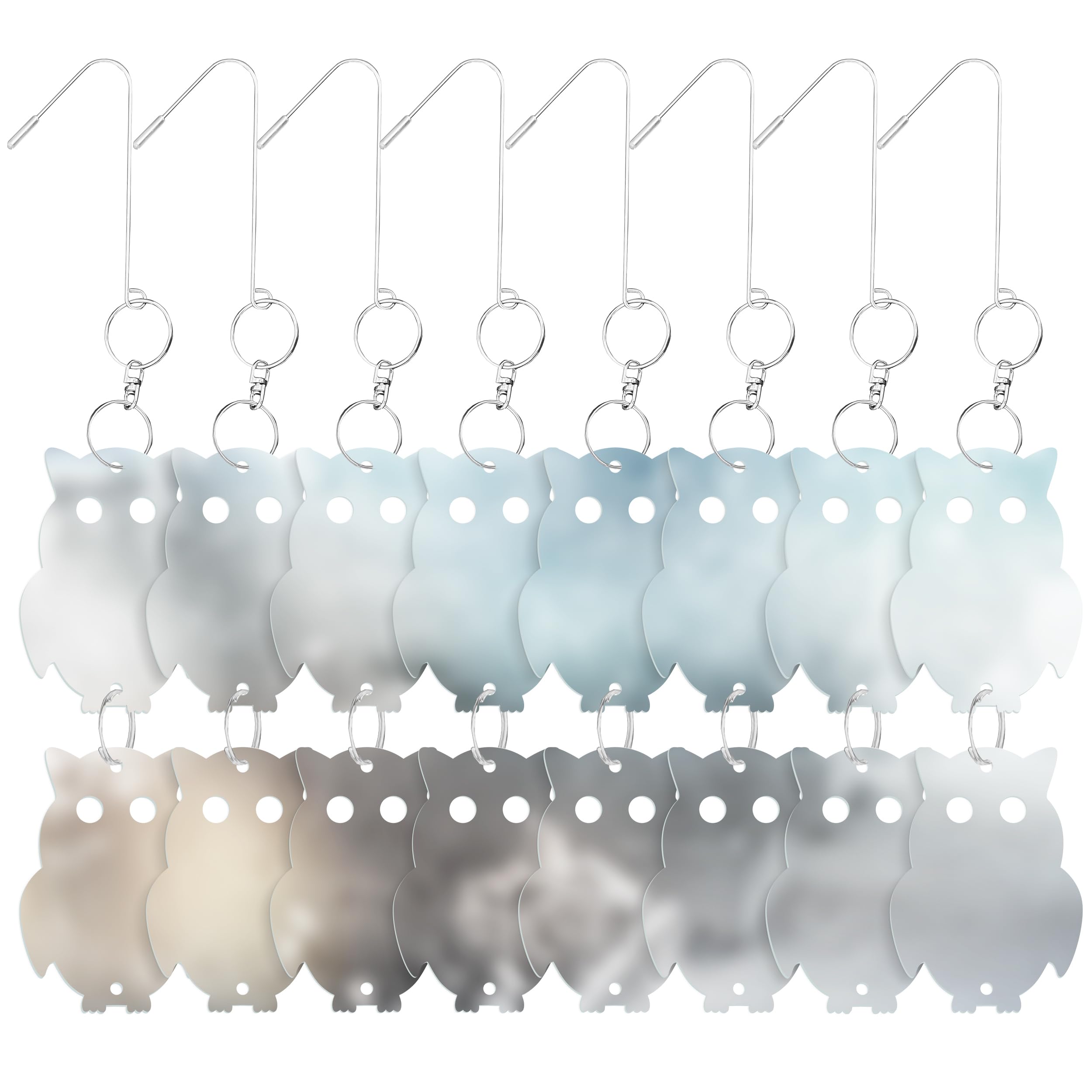 ISOTRONIC Hanger for bird repellent, bird deterrent, pigeon repellent, pigeon scarer, effective protection against pigeons, geese, woodpeckers, works without ultrasound, spikes, bird net (8, owl)