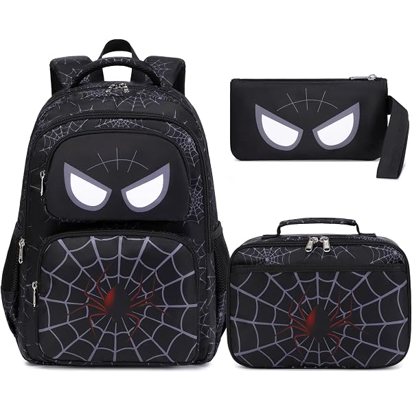 Upetstory 4-in-1 Panda Backpack Set For Kids – Includes Lunch Bag, Pencil Case & Water Bottle Sleeve, 17.3H School Bookbag