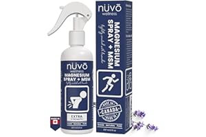 Magnesium Oil Spray with MSM and Lavender, 32mg per Spray, 237ml, Extra Strength Lightly Scented with Easy to Use Trigger Spr