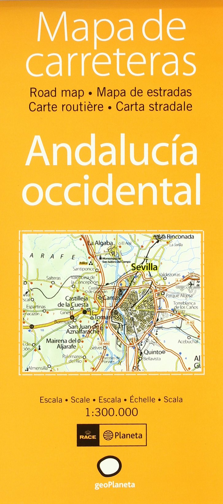 mapa de carreteras andalucia occidental Mapa de carreteras de Andalucía Occidental (Atlas de carreteras 