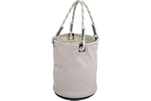 KIMISS Canvas Tool Bucket for Maintenance, 40x30cm with Plastic Bottom, Holds 30KG, Organizer for Nails Bolts & Tools, Portab