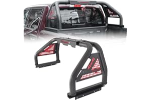 TOKMOWIN Roll Bar for Full Size Pickup Truck, Adjustable Sport Chase Rack Roll Bar Compatible with Ford F-150/F-250/F-350, Ram 1500/2500/3500, Chevy Silverado, GMC Sierra, Toyota Tacoma,Tundra, Sequoia, Titan