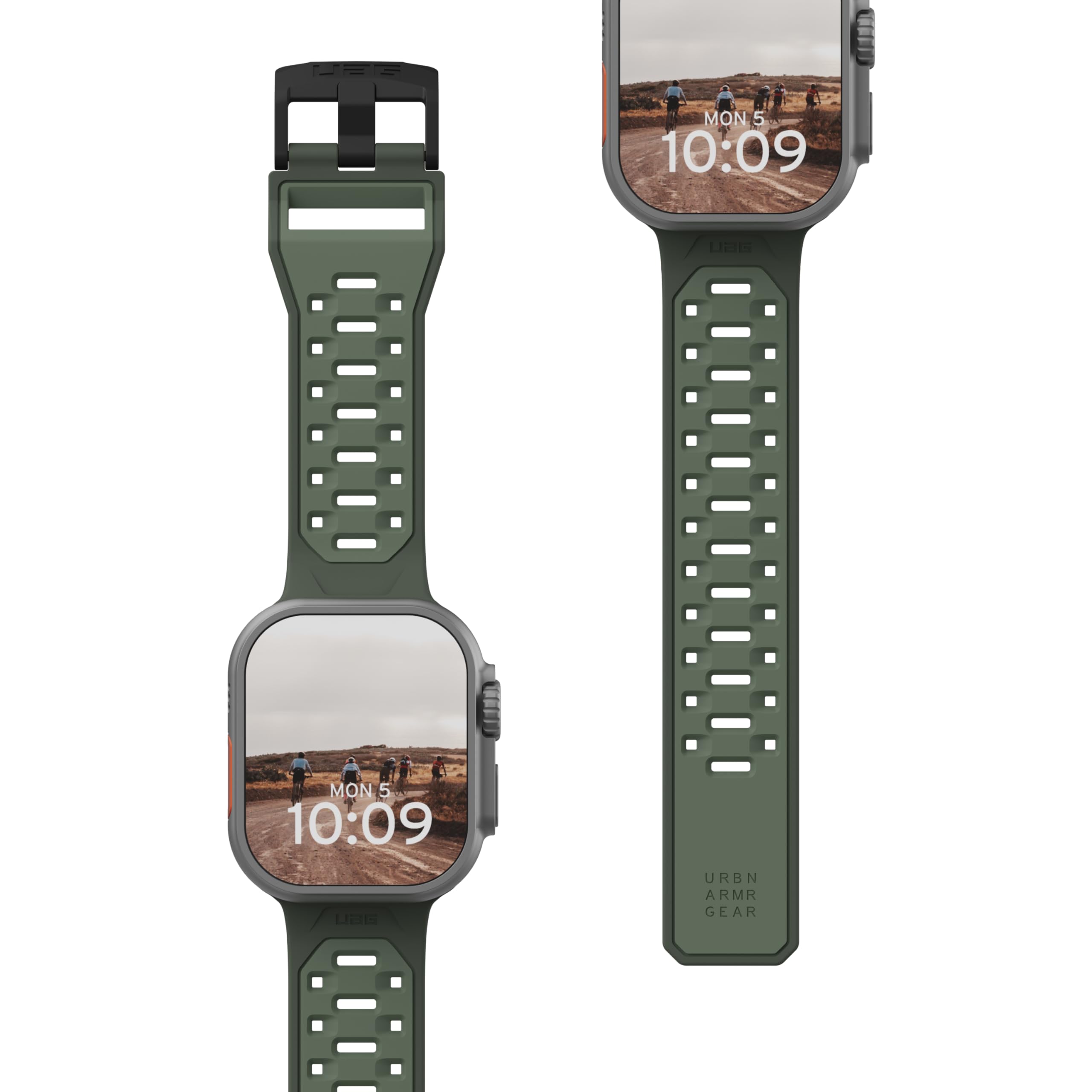 URBAN ARMOR GEAR UAG Compatible with Apple Watch Band 49/46/45/44mm iWatch Series Ultra 3/Ultra 2/Ultra/4-11/SE3/SE2/SE Sport Sweatproof Adjustable Replacement Watch Strap, Civilian Olive Drab
