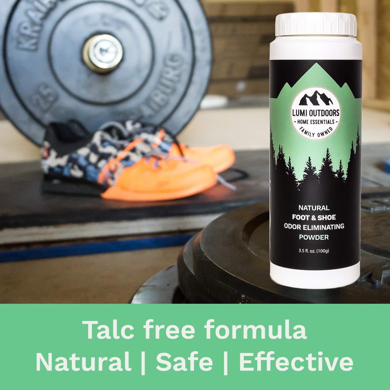 Natural Foot Powder Deodorizer & Shoe Odor Eliminator - Talc Free Foot Deodorant by Lumi Outdoors: Health & Personal Care