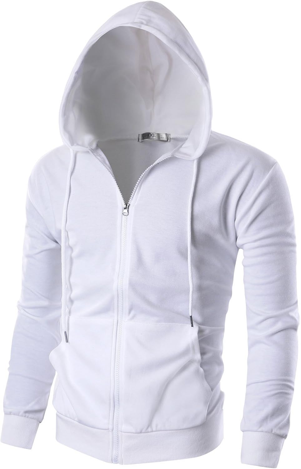 OHOO Mens Slim Fit Long Sleeve Lightweight Zipup Hoodie with Kanga