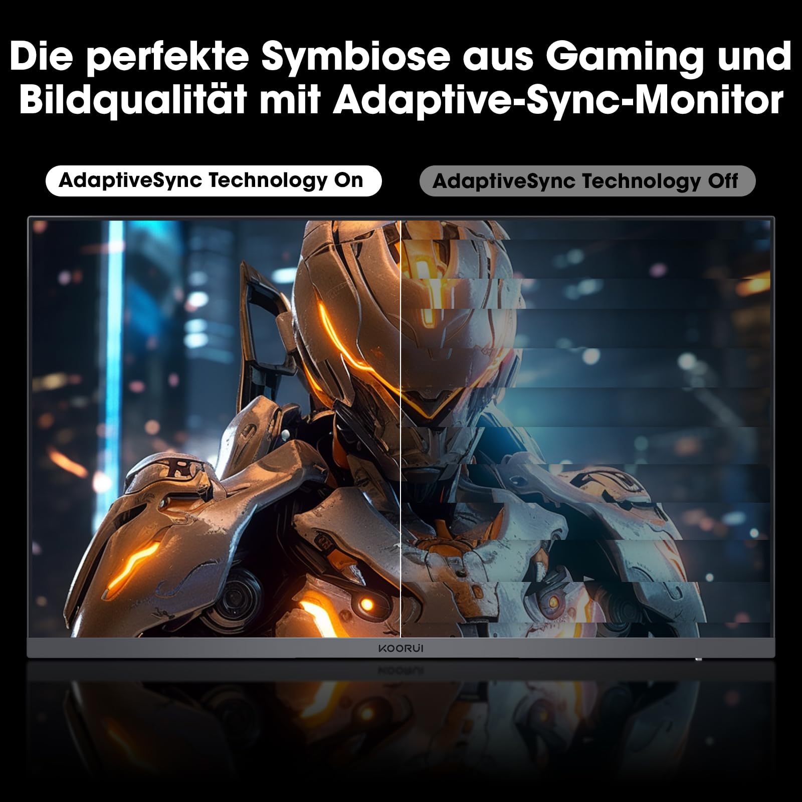 KOORUI 27 Zoll Curved Gaming Monitor, 180Hz FHD PC Bildschirm 1500R, Adaptive Sync DCI-P3 90%, VESA 100x100mm HDMI 2.0/DP 1.2, Schwarz 27E6CA 7