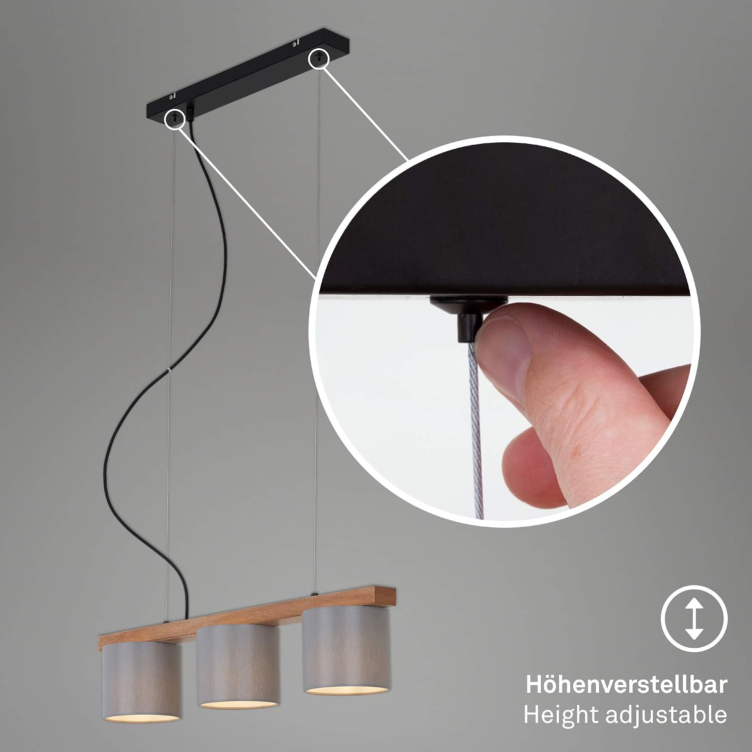 BRILONER Leuchten, Hanging Light, Suspended lamp, Retro, Vintage, Height-Adjustable, 3 x E14, up to 25 watts - Image 4