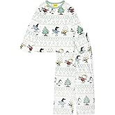 Peanuts boys 2-piece Loose-fit Pajama Set, Soft & Comfortable Holiday Nightwear for Family