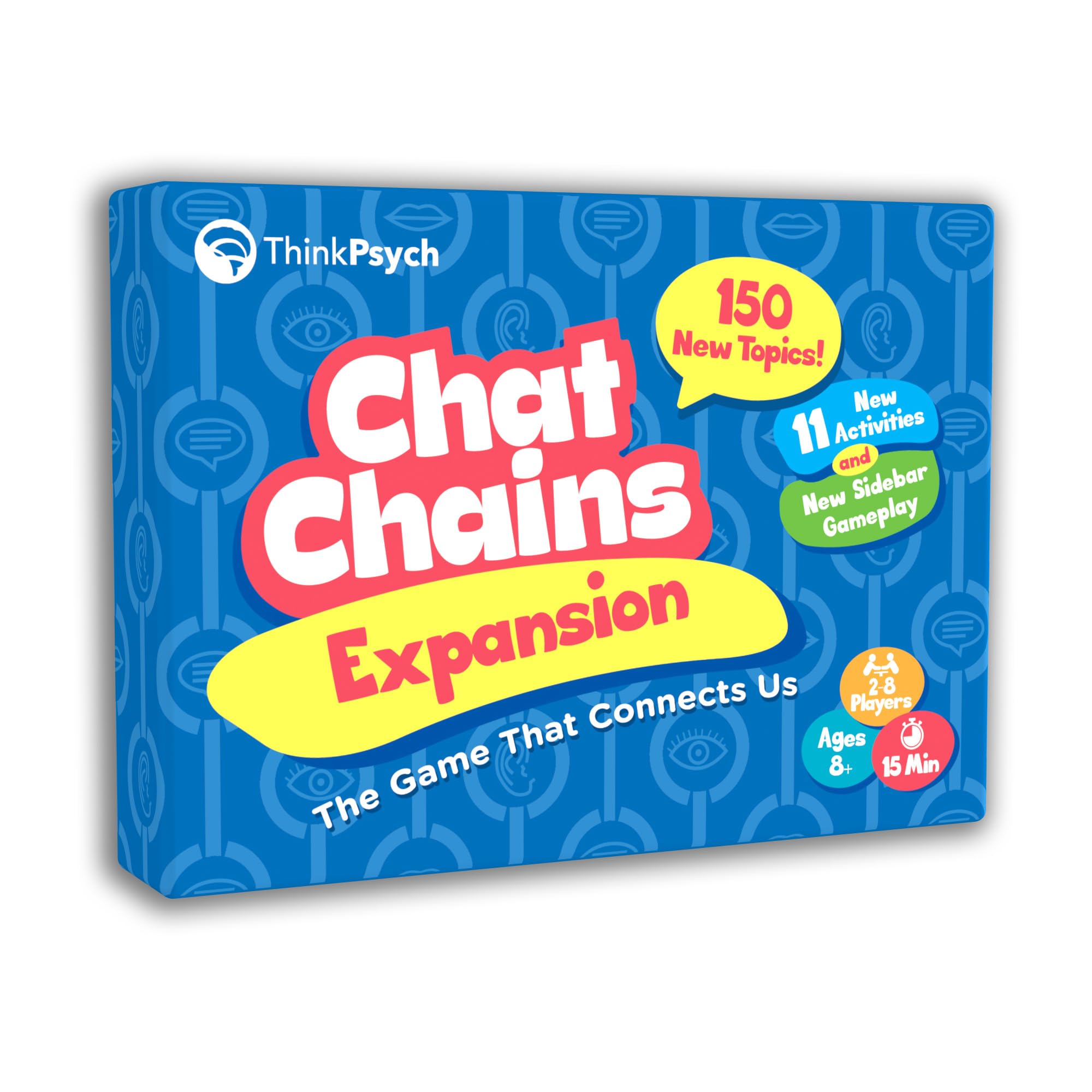 ThinkPsych Chat Chains Expansion Pack | Social Skills Games | Therapy Games for Teens and Kids | Ages 8-99 | Therapy Conversation Cards | 15 Mins Playtime
