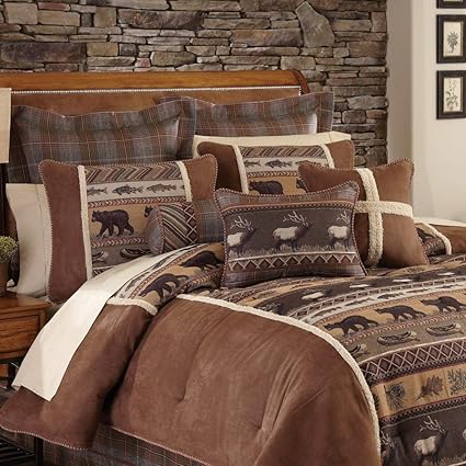 Amazon Com 4 Piece Wildlife Theme Brown Cal King Comforter