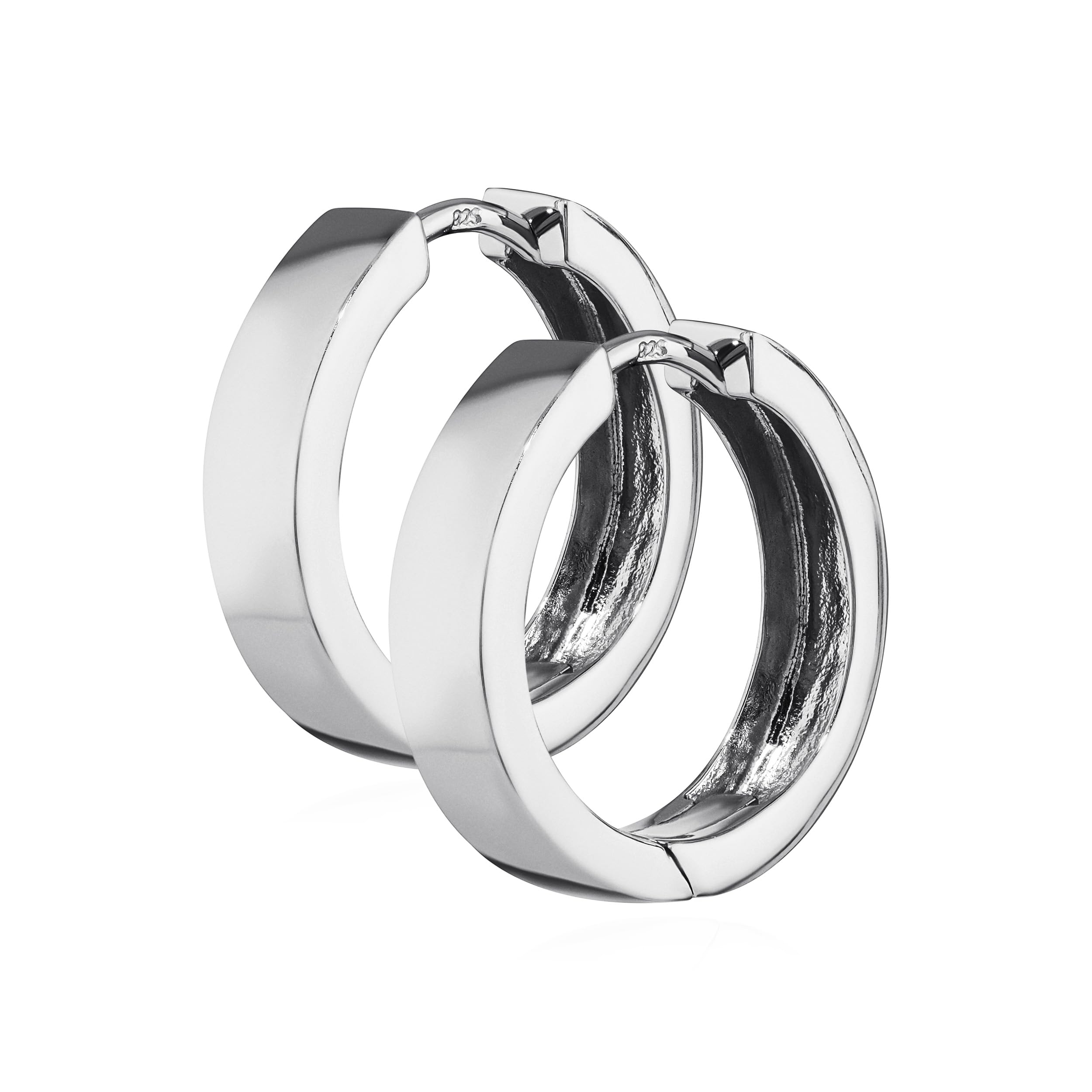 NKlaus silver pair 925 sterling silver hinged earrings 17,7 x 4,4mm tarnish proof 4797