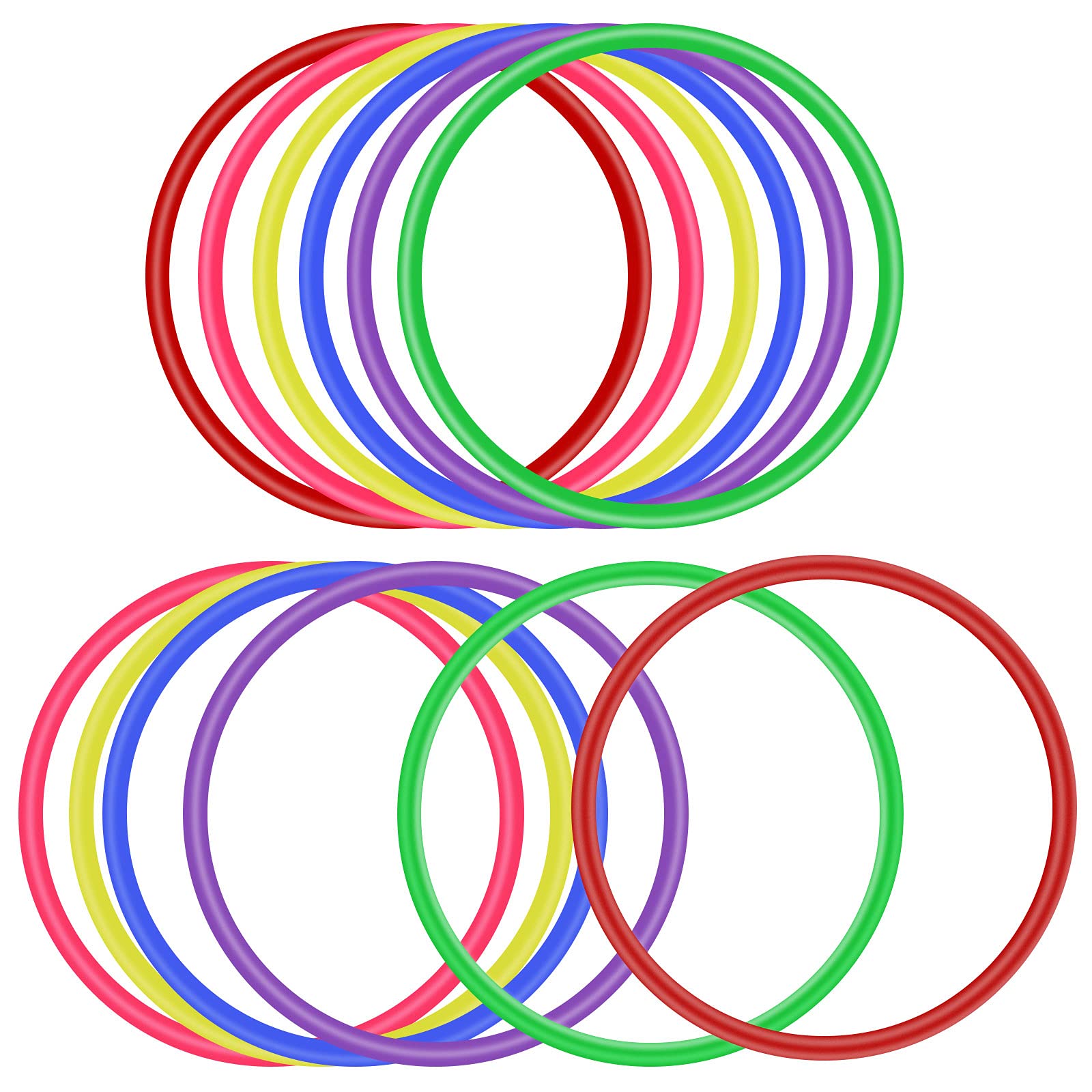 OOTSR Ring Toss Game, 12Pcs Plastic Throwing Rings for Kids, Improve Coordination & Speed, Wide Indoor Outdoor Applications, Party Favor Games