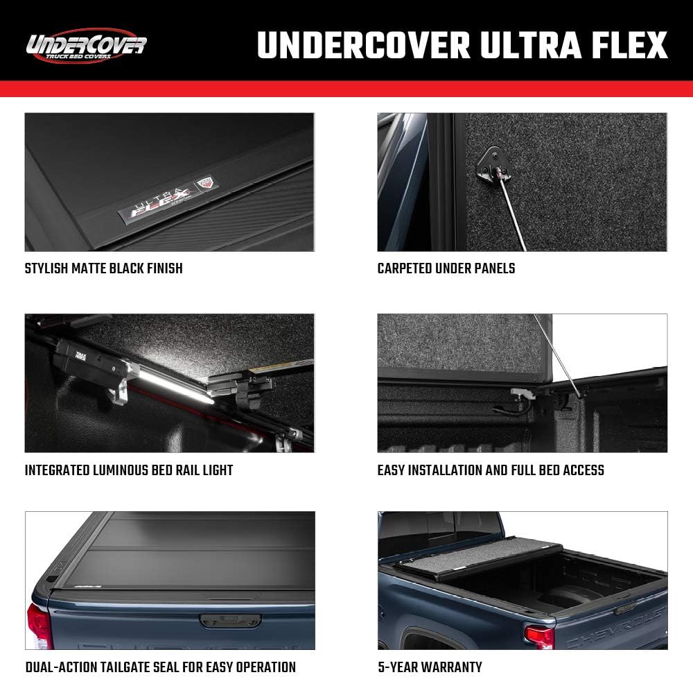 Amazon Com Undercover Ultra Flex Hard Folding Truck Bed Tonneau Cover Ux42014 Fits 16 20 Toyota Tacoma 5 Bed Automotive