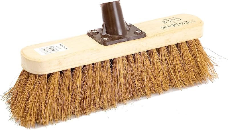 Newman and Cole 12in Wooden Broom Head with Soft Coco Bristle Replacement