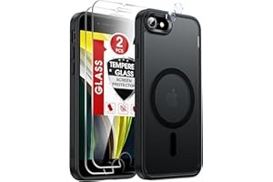 LeYi for iPhone SE Case: iPhone 8 Case, iPhone 7 Case with 2 Glass Screen Protector, Translucent Matte Back iPhone SE 3rd Gen