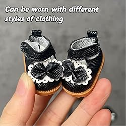 Mini Doll Shoes, 1 Pair Cute Bow Princess Leather