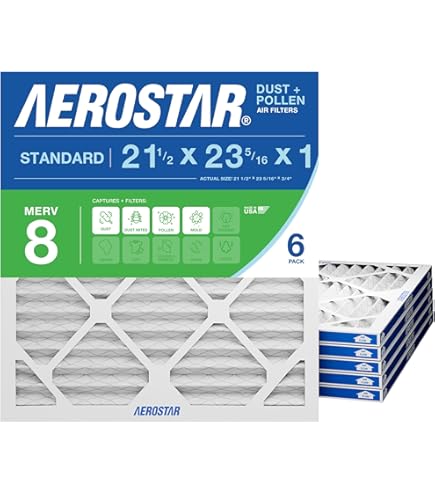 Aerostar 21 1/2x23 1/2x1 MERV 8, Pleated Air Filter, 21 1/2 x 23 1
