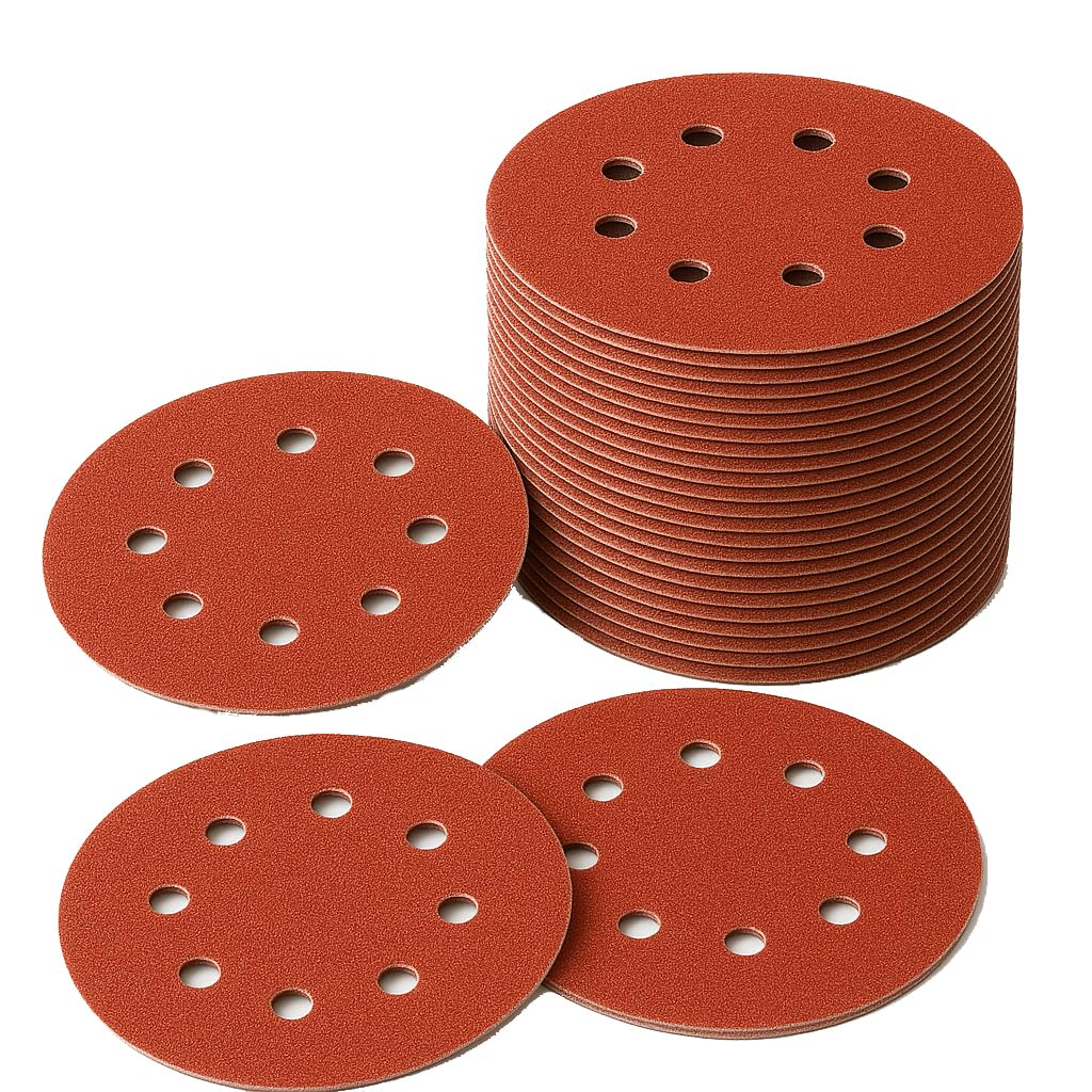 LESNIC 320 Grit Sanding Discs 50 pcs, 125mm Sanding Sheets 5in 8 Holes Pads Hook and Loop for Orbit Orbital Sander and All Oscillating Tools
