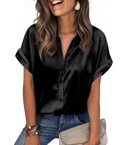 Women's Crew Neck Velvet Top Short Sleeve T-Shirt Black at Amazon