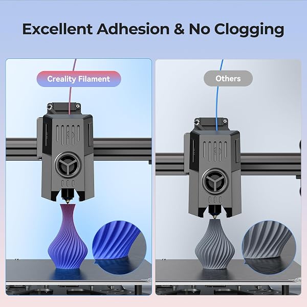 CREALITY 3D PRINTER FILAMENT, PLA FILAMENT 1.75MM BUNDLE FOR 3D PRINTING, ENDER PLA FILAMENT 3D PRINTERS, NO-TANGLING, STRONG BONDING & OVERHANG PERFORMANCE, ACCURACY +/- 0.02MM (GREY & GREY 2-PACK)