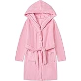 Umeyda Boys Girls Hooded Bathrobe Soft Towel Robe Kids Terry Cloth Spa Robes Sleepwear, 3-12 Years