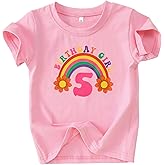 SOFEON Rainbow Birthday Girl Shirts Toddler Baby Girls Birthday Outfits Tees T-Shirt Gifts Party Tops 1-7 Years