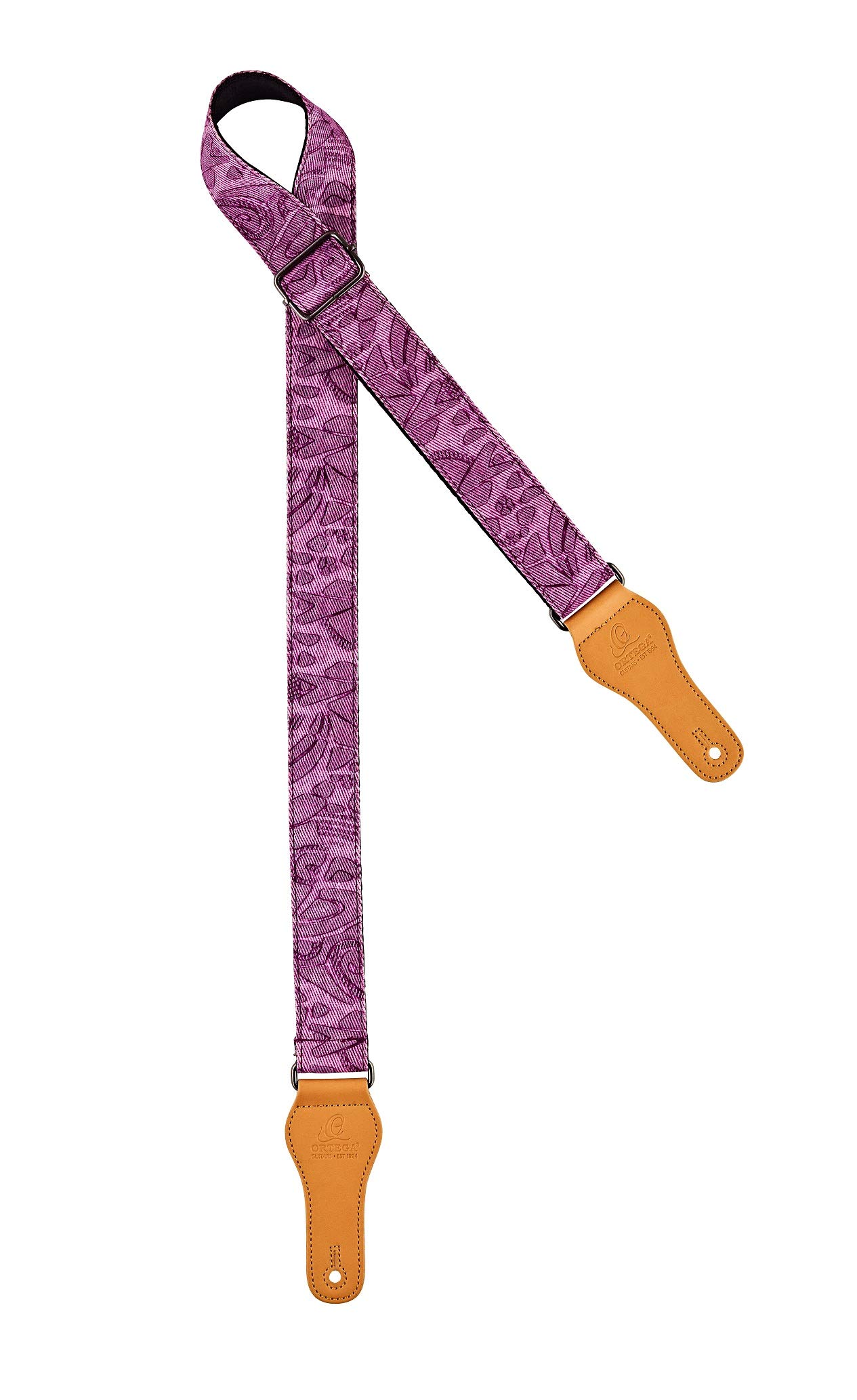 Ortega Guitars Adjustable Ukulele Strap – Spring Series – Cotton, Purple (OCS-360U)