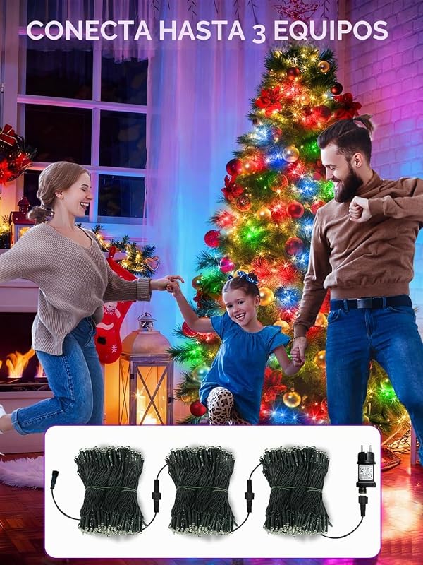 Luces Navidad Exterior 35M 300 LED Guirnalda Luces Exterior Multicolor