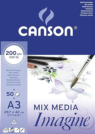 Canson 200006007 Imagine Mix-Media Papier, A3, rein weiß