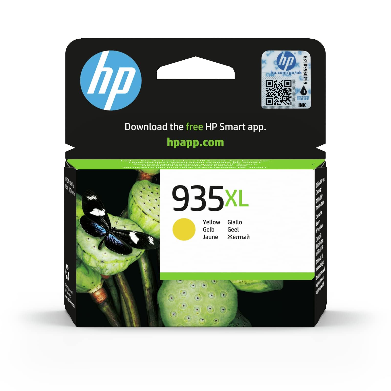 HP C2P26AE 935XL High Yield Original Ink Cartridge, Yellow, Single Pack