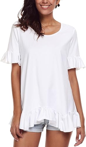 white flowy top short sleeve