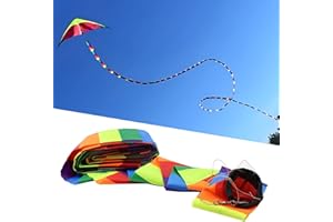 Comcrosfly Rainbow Kite Tube Tail Outdoor Windsock with Connector, 65-Feet Kite Tail