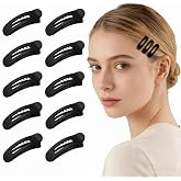 Lahnie 10 Pack Small Black Flat Hair Clips for Women Thin Fine Hair, French Flat Claw Clips Matte No Slip Hair Accessories for Daily Wear, 2.2x0.7 Inch