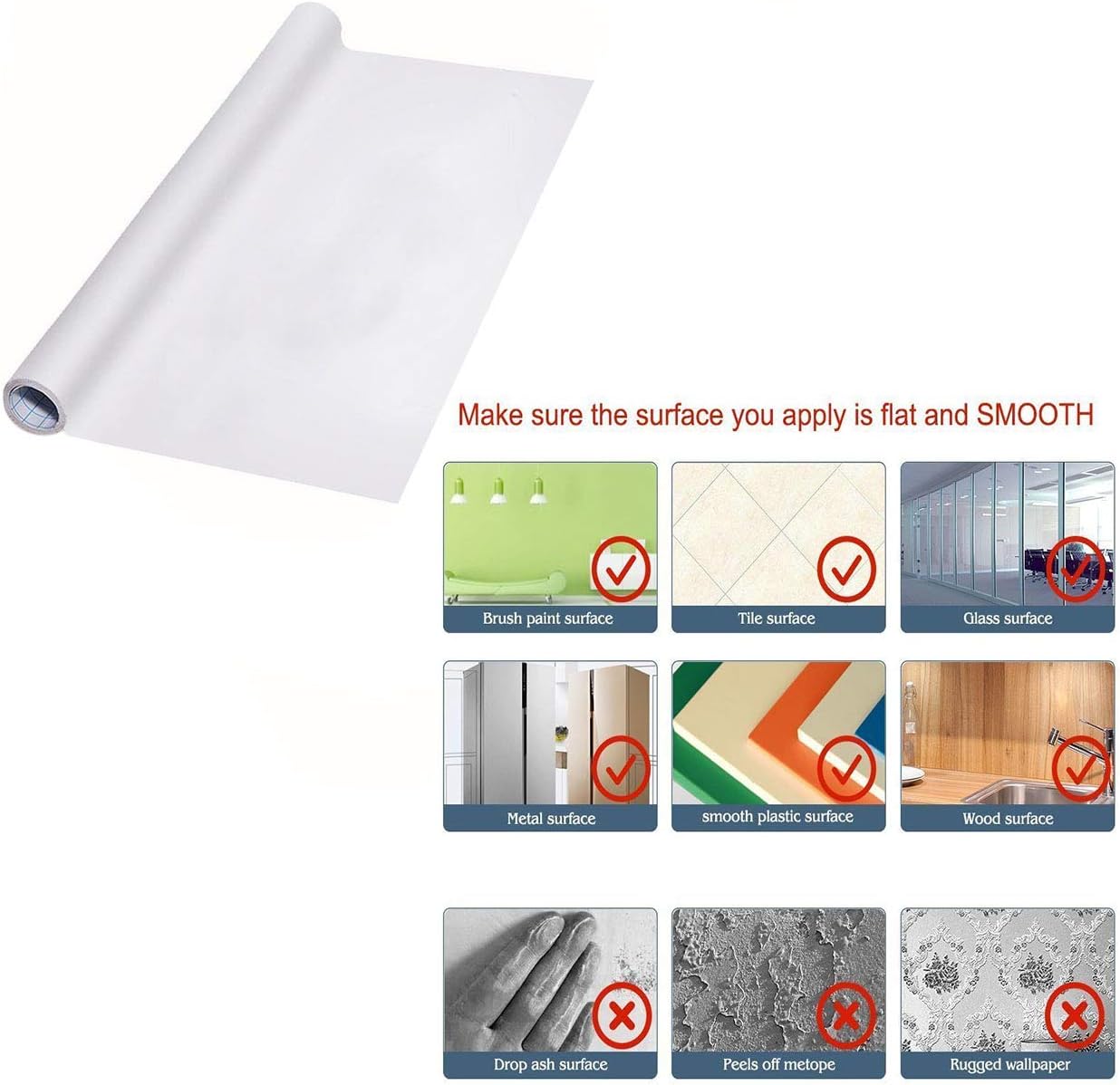 200 X 45cm Jzhen Tableau Blanc Effaçable à Sec Rouleau ...