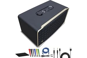 JBL Authentics 500 - Retro Style Wireless Bluetooth and Wi-Fi 270W Smart Home Speaker (JBLAUTH500BLKAM) + USB-C Cable + Netwo