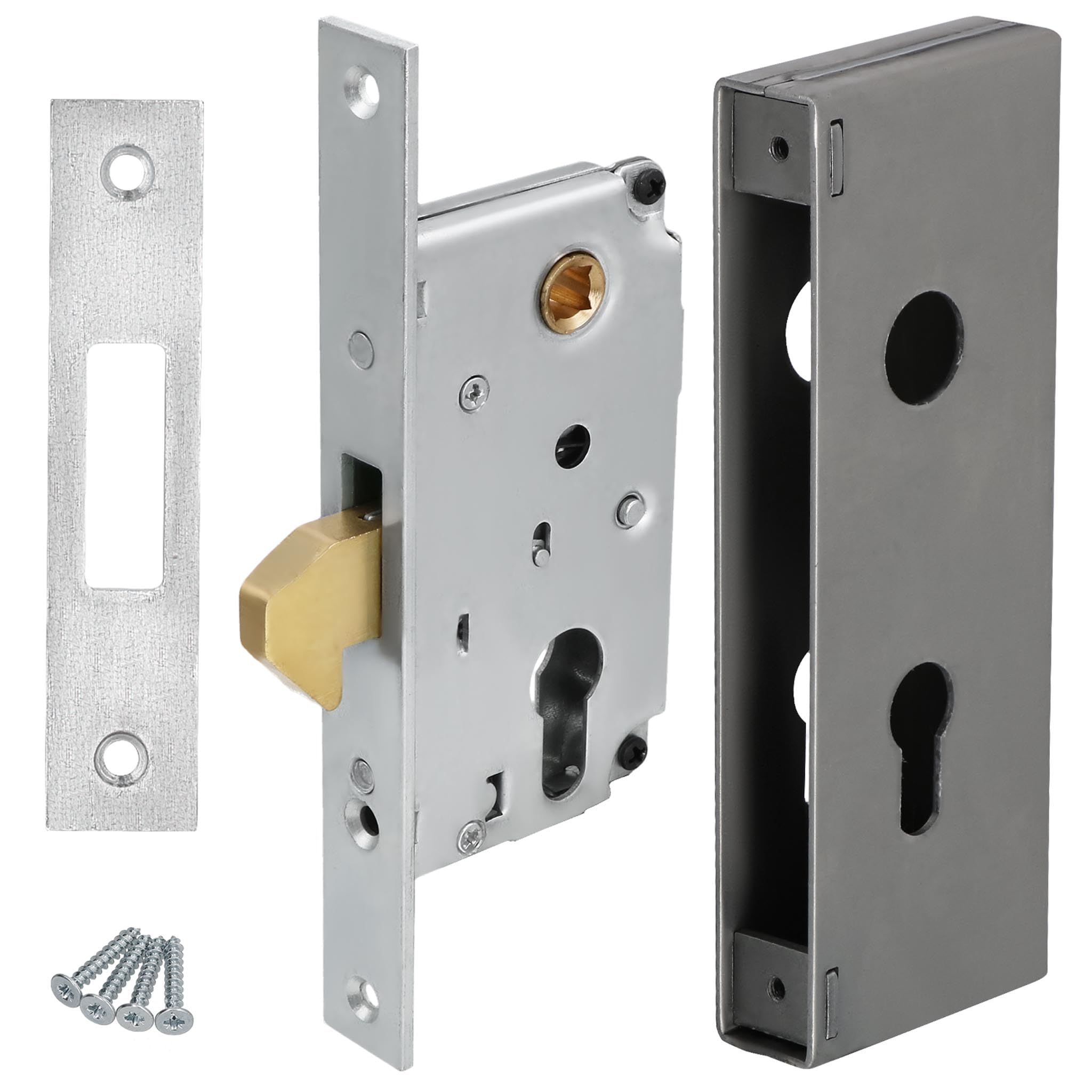 KOTARBAU® Hook Sliding Gate Mortice Lock 72/40 Guide Bolt Lock Box Sliding Door Lock Hook Trap Lock Corrosion Resistant Strike Plate Entry Gate