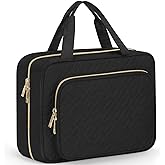Wedama Toiletry Bag for Women, Large Cosmetic Travel Bag, Hanging Toiletry Bag for Bathroom, Thickened PVC Waterproof Makeup Bag, Toiletries Bag for Travel Business Trips and Camping, Black