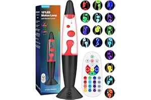 ELOMAVAPA Black Liquid Motion Lamps 17 Colors Changing with Remote, 13.5 Inch LED Night Light for Kids Adults, Mood Lighting Small Table Lamp for Bedroom Nightstand Office Decor, Cool Birthday Christmas Gifts