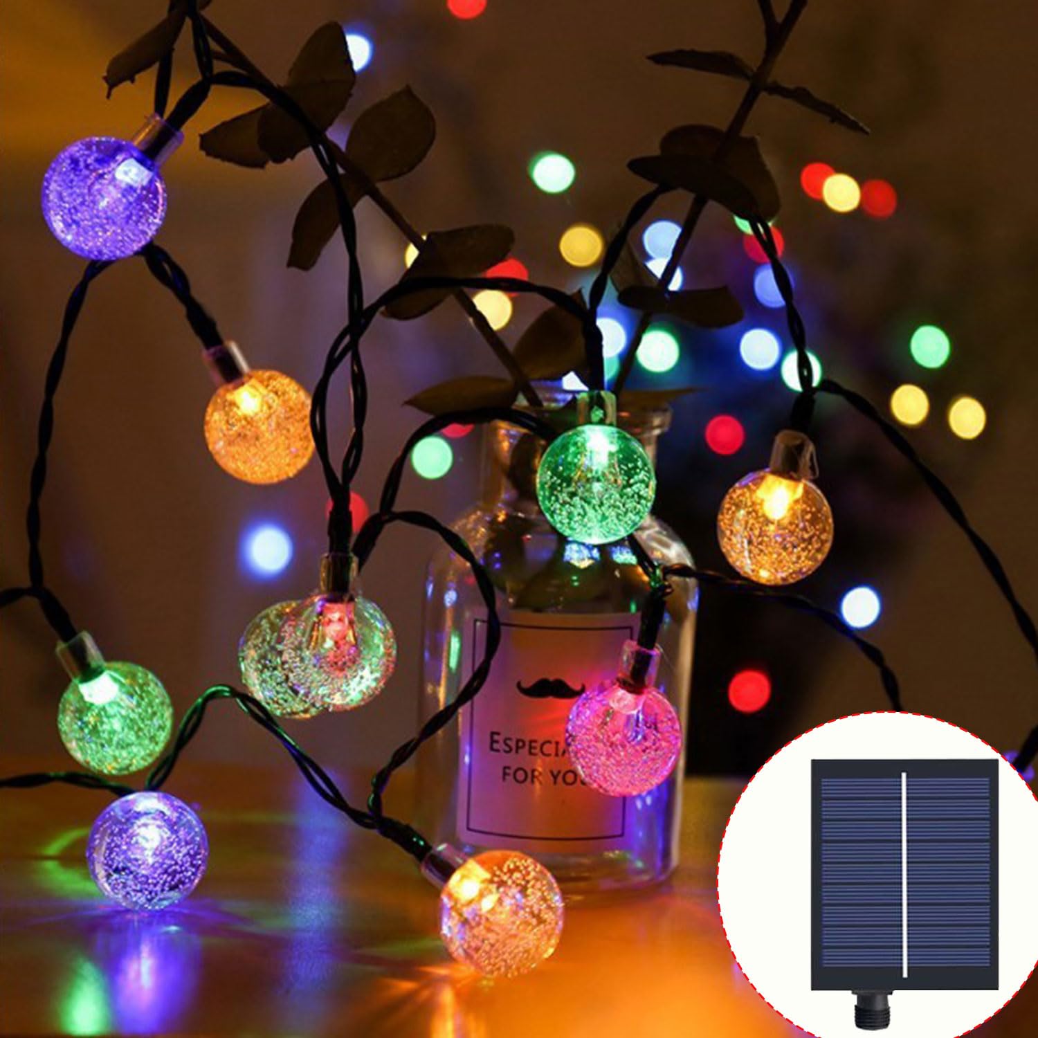DEALSCHIC String Lights Fairy Lights,12M/39ft 100LEDs Waterproof Christmas Lights 8 Modes for Indoor Home Balcony Outdoor Patio Party Garden Decorations (Multicolor, 80LED CrystalBall)
