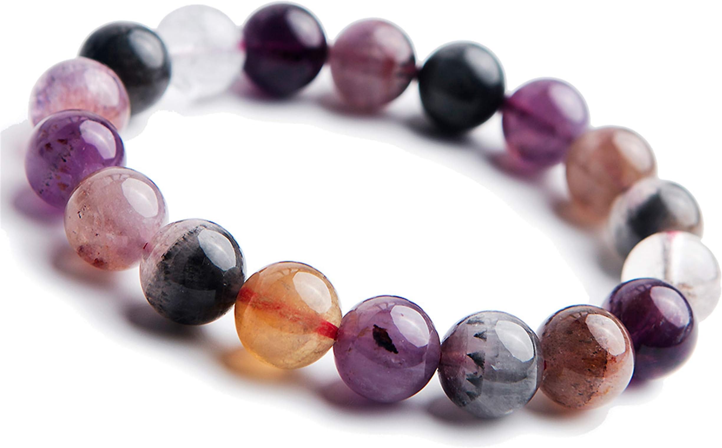 Natural Colorful Auralite 23 Crystal Gemstone Stretch Beads Bracelets