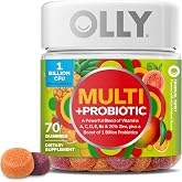 OLLY Multi + Probiotic Gummy Vitamin, Digestive &amp; Immune Support*- 70 Count | Foundational Wellness Support, Vitamins, Minerals &amp; 1 Billion CFU Probiotics per 2 gummies;No Synthetic Colors or Flavors